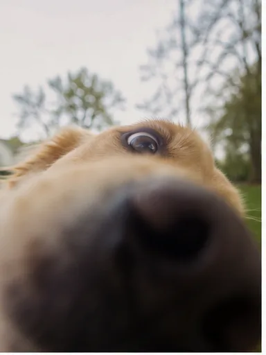 A dog arriving at the museum