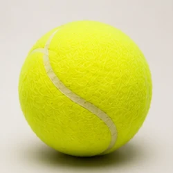 A bright yellow-green tennis ball